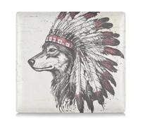 Amooorous Western Cowboy Indian Headdress Tribal Wolf Black Leather Car insurance and registration card holder Essential Wallet Case for Documents, Cards, License
