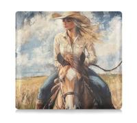 Amooorous Western Cowgirl Beautiful Colorful Premium Leather Registration and Insurance Card Holder Car Essentials for ID, Driver's License, Key Contact Information Cards, Western cowgirl beautiful