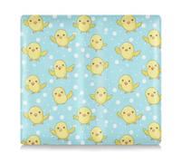 Amooorous White Polka Dots Cartoon Yellow Chicks Premium Leather Auto Registration Insurance & ID Card Holder vehicle Glove Box Organizer for Driver License, Cards & Essential Documents