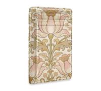 Amooorous William Morris Pink Lily Leather Small Slim Wallets Woman with Cash Slot RFID Blocking Credit Card Holder for Men&Women carteras para Hombre