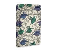 Amooorous William Morris Purple Green Flowers Pattern Leather Men's Wallet Slim with Cash Slot RFID Blocking Card Holders for Men and Women billetera para Hombre