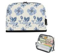 Amooorous William Morris Style Cat Paw Baby Blue Pencil Case Bag Large Capacity Makeup Pouches Lightweight Multi-Purpose Bag for Adults School lapicera para ninas