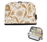 Amooorous William Morris Style Fantasy Sand Floral Pencil Case Bag Large Capacity Pen Bag Multi-Purpose Stationery Pen Bag for Girls School Supplies estuches para lapices
