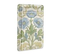 Amooorous William Morris Vintage Silver Lily Leather Wallet Men Slim with Cash Slot RFID Blocking Card Wallet for Men and Women carteras para Hombre