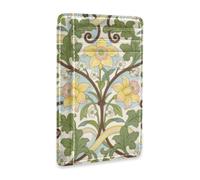 Amooorous William Morris Yellow Lily Leather Mens Slim Wallets with Money Clip RFID Blocking cardholder for Men and Women billeteras para Hombre