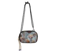 Amooorous Withered Flowers Retro Blue Purple Cross Body Purse Men Trendy with Adjustable Strap Over The Shoulder Purse Walk the dog bultos de para mujeres