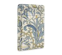 Amooorous Yellow and Blue Tulips William Morris Leather Mens Wallet Slim with Money Clip RFID Blocking Small Credit Card Holder for Men&Women carteras para Hombres