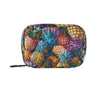 Amooorous Yellow Pineapple in Oil Painting medicine bag organizer with Detachable Compartments portable day pill organizer for purse