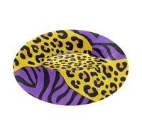 Amooorous Yellow-purple Leopard Print Anxiety Relief Pet Dog Beds fluffier Cat Pillow Bed for Medium Size Pets Sleeping paralyzed dog supplies