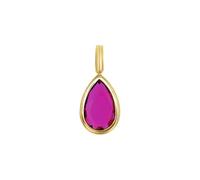 amor - 375 Gold Women's Chain Pendant - With Glass - AMR-P0082