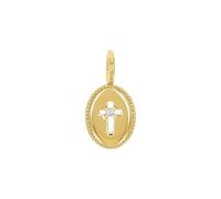 Amor 925 silver necklace - gold plated - with zircon - cross pattern - AMR-P0145