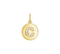Amor 925 silver necklace necklace - gold plated with zirconia-Letter C-shape pattern - AMR-P0024