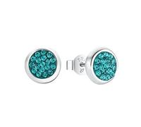 Amor 9892983 Women's Stud Earrings 925 Sterling Silver with Cubic Zirconia Synthetic 0.8 cm Turquoise Comes in Jewellery Gift Box, onesize, Cubic Zirconia
