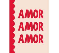 AMOR AMOR AMOR: Libro decorativo rosa de tapa dura con diseño de borde ondulado