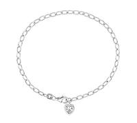 Amor Bracelet Women Arm jewelry, with Zirconia synth., 19 cm, Silver, Heart, Comes in jewelry gift box, 9048120