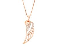 Amor Chain with pendant Women Sets, with Zirconia synth., 42+3 cm, Rosé, Wing, Comes in jewelry gift box, 9550883