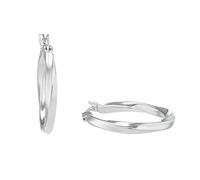 Amor Creoles 925 Sterling Silver Ladies Earrings, 2.1 cm, Silver, Comes in Jewelry Gift Box, 9959525