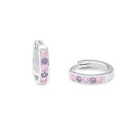 Amor Creoles Ear jewelry, with Zirconia synth., 1,25 cm, Purple, Comes in jewelry gift box, 2021277