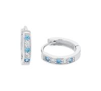 Amor hoop earrings 925 Sterling silver girls' children's earrings, with zirconia synth., 1.2 cm, silver, comes in jewelry gift box