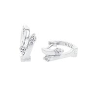 Amor Creoles Women Ear jewelry, with Zirconia synth., 1,25 cm, Silver, Comes in jewelry gift box, 9131617