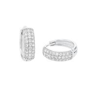 Amor Creoles Women Ear jewelry, with Zirconia synth., 1,25 cm, Silver, Comes in jewelry gift box, 9959419