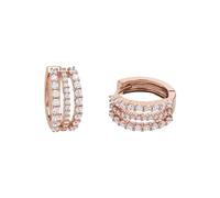 Amor Creoles Women Ear jewelry, with Zirconia synth., 1,3 cm, Rosé, Comes in jewelry gift box, 2016302