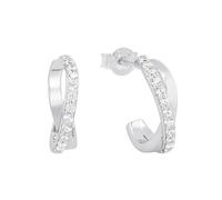 Amor Creoles Women Ear jewelry, with Zirconia synth., 1,6 cm, Silver, Comes in jewelry gift box, 9610150