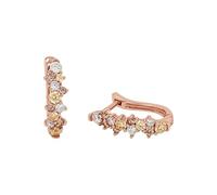 Amor Creoles Women Ear jewelry, with Zirconia synth., 1,7 cm, Brown, Comes in jewelry gift box, 2017083