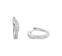 Amor Creoles Women Ear jewelry, with Zirconia synth., 1,7 cm, Silver, Comes in jewelry gift box, 9965007