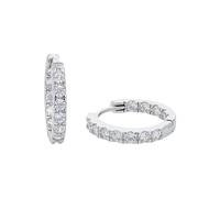 Amor Creoles Women Ear jewelry, with Zirconia synth., 1,8 cm, Silver, Comes in jewelry gift box, 2017380