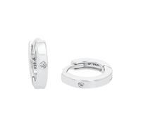 Amor Creoles Women Ear jewelry, with Zirconia synth., 10 cm, Silver, Comes in jewelry gift box, 9058112