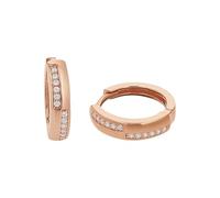 Amor Creoles Women Ear jewelry, with Zirconia synth., 15 cm, Rosé, Comes in jewelry gift box, 2022065