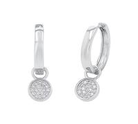Amor Hoop Earrings 925 Sterling Silver Women's Earrings, with Zirconia Synth., 2.6 cm, Silver, Comes in Jewelry Gift Box, 2026206