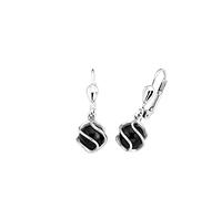 Amor earrings 925 sterling silver women's earrings, with onyx, 2.2 cm, silver, comes in a jewelry gift box, 2017170