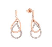 Amor Earrings Women Ear jewelry, with Zirconia synth., 2,7 cm, Rosé, Comes in jewelry gift box, 9157587