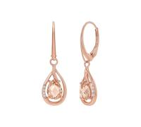 Amor Earrings Women Ear jewelry, with Zirconia synth., 3 cm, Beige, Comes in jewelry gift box, 9271399