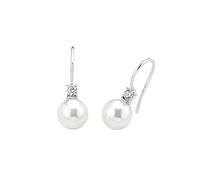Amor Earrings Women Ear jewelry, with Zirconia synth., with Wax Bead, 2,2 cm, Silver, Comes in jewelry gift box, 2017175