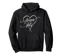 Amor Fati Minimalist Heart Stoic Motivational Women’s Quote Pullover Hoodie