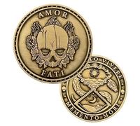 Amor Fati Stoic Coin, Skull Challenge Medallion, EDC Worry Flipping Coin