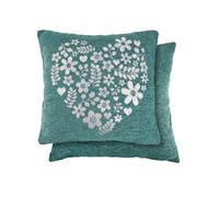 Amor Heart - Cushion Cover in Teal - Emma Barclay | TJ Hughes