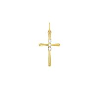 Amor Motif Pendant 925 Sterling Silver Women Pendant, with Zirconia Synth., 2.2 cm, White, Cross, Comes in Jewelry Gift Box, 2039077