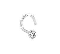 Amor nose piercing 925 sterling silver ladies piercing jewelry, with cubic zirconia synth, 1.4 cm, silver, Comes in jewelry gift box, 9037292