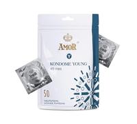AMOR Premium Condoms, Narrow Fit Ø 49 mm, Pack of 50
