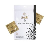 AMOR Premium Condoms Strong, Extra Strong Wall Thickness 0.08 mm, Ø 53 mm, Pack of 50