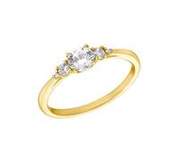 Amor Ring 925 Sterling Silver Women's Rings with Synthetic Cubic Zirconia Gold Comes in Jewellery Box 2035669, 58 (18.5), Cubic Zirconia