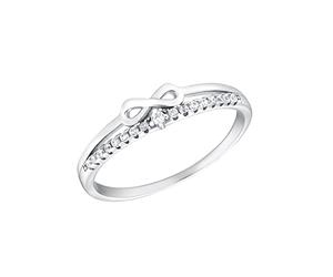Amor Ring 925 Sterling Silver Women's Rings with Synthetic Cubic Zirconia Silver Infinity Comes in Jewellery Gift Box 2035634, 52 (16.6), Cubic Zirconia