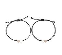 AMOR SPES 2/3/4 Pcs Handmade Sister Wish Bracelets Heart Charm Matching Bracelets With Card Back To School BFF Gift Best Friend Forever Big Middle Little Sister Bracelet (2PCS)