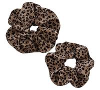 AMOR SPES 2PCS Big Small Leopard Print Hair Scrunchies Set for Women Hair Bands Hair Tie Hair Rope Headband Hair Accessories (B)