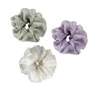 AMOR SPES 3pcs Chiffon Lace Silk Like Hair Scrunchies Set Hair Tie Hairbands for Women Hair Rope Headband Hair Accessories