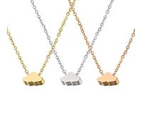 AMOR SPES 3pcs Sister Necklace for Women Best Friends Pendant Necklace Set for Mother Daughter Silver Gold Rose Gold Stainless Steel (Cloud)